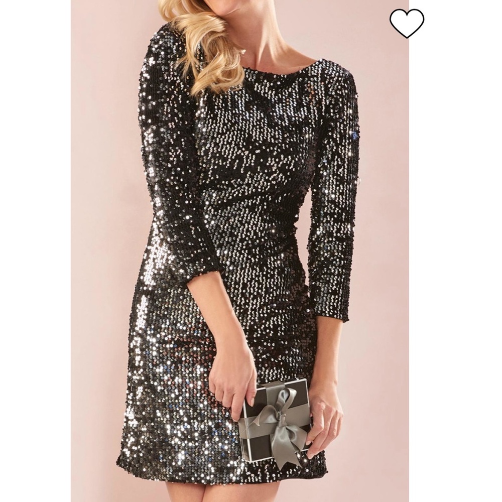 CHARLIE PAIGE SHIMMERY SEQUIN DRESS